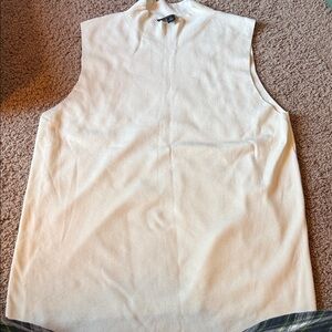 Ann Taylor Cream Sleeveless Sweater Tank Top